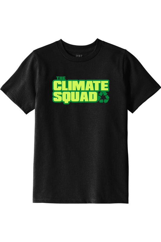 Youth 100% Recycled Material T-Shirt The Climate Squad Logo