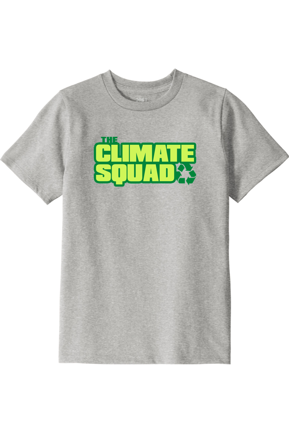 Camiseta juvenil de material 100 % reciclado con el logotipo de The Climate Squad