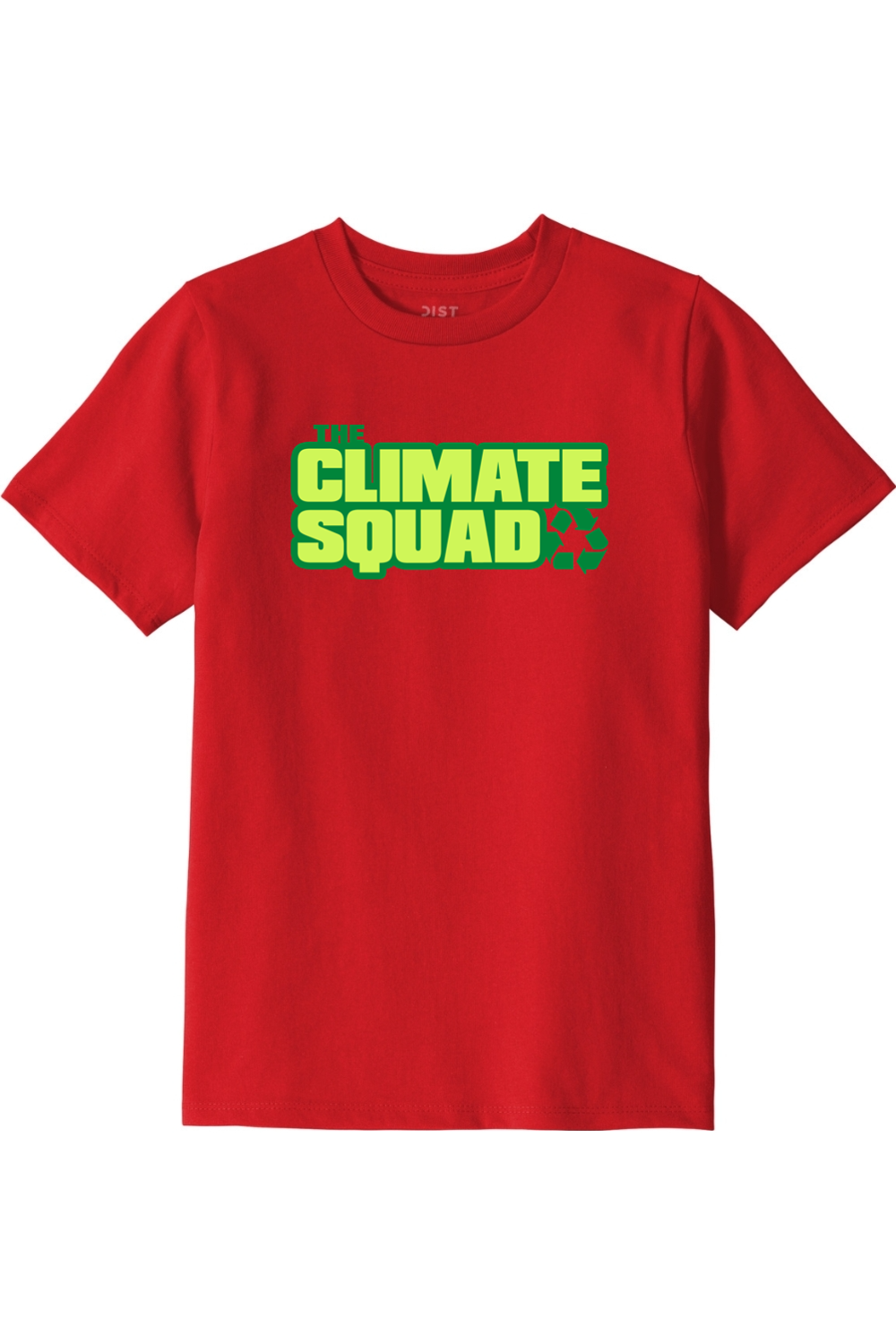 Camiseta juvenil de material 100 % reciclado con el logotipo de The Climate Squad