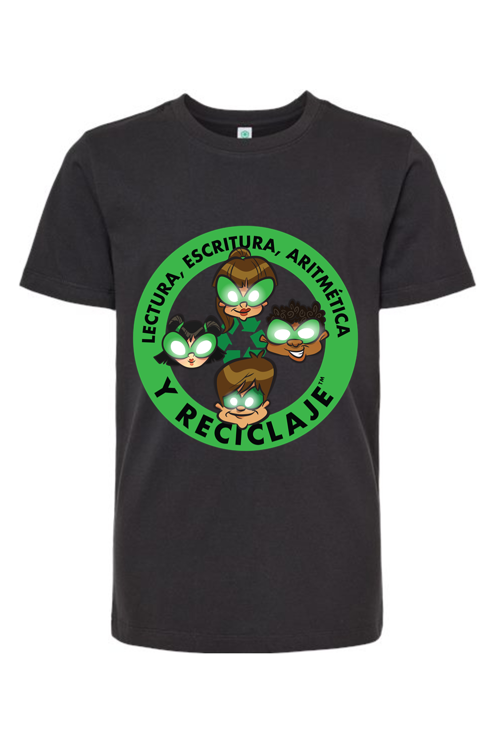 lectura, escritura, aritmética y reciclaje Camiseta orgánica juvenil