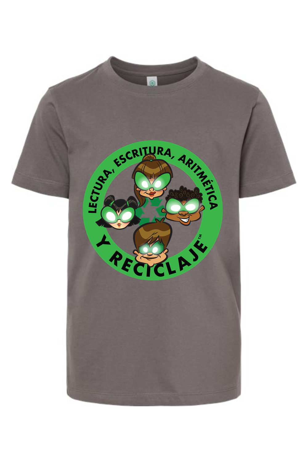 lectura, escritura, aritmética y reciclaje Camiseta orgánica juvenil